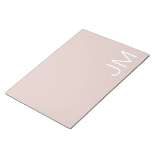 Trendy Blush Pink Oversified Mit Monogramm Initial Notizblock