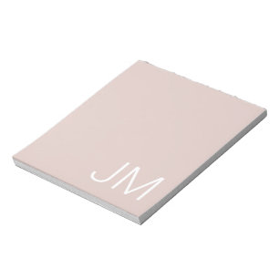 Trendy Blush Pink Oversified Mit Monogramm Initial Notizblock