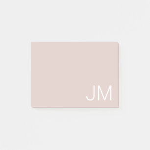 Trendy Blush Pink Oversified Mit Monogramm Initial Post-it Klebezettel