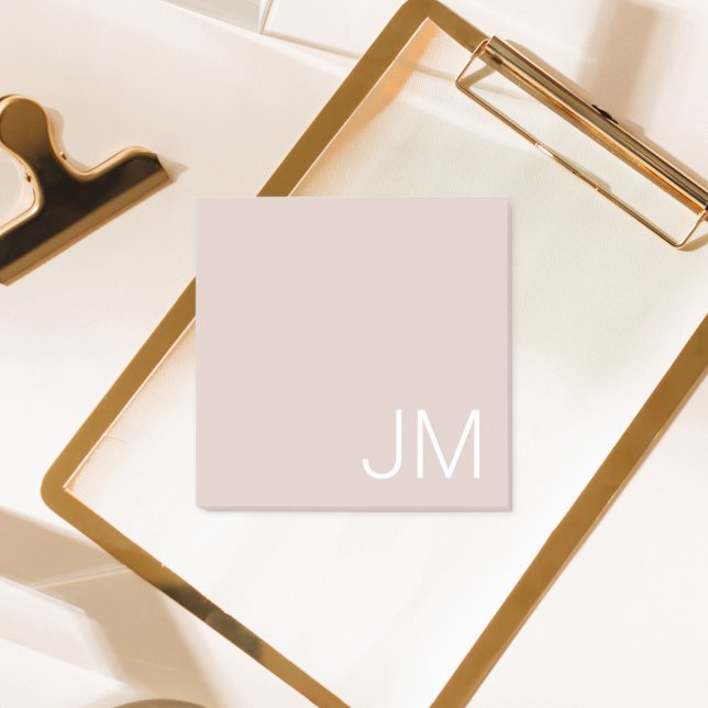 Trendy Blush Pink Oversified Mit Monogramm Initial Post-it Klebezettel (Von Creator hochgeladen)