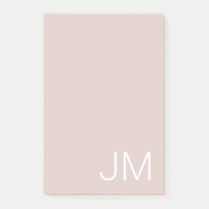Trendy Blush Pink Oversified Mit Monogramm Initial Post-it Klebezettel