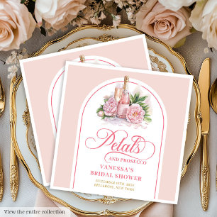 Trendy Blush und Gold Petals und Prosecco Serviett Serviette