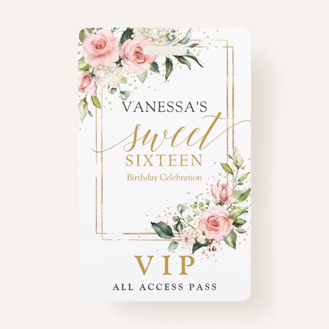 Trendy Blütengold Glitzern Salbei süß 16. Ausweis (Vorderseite)