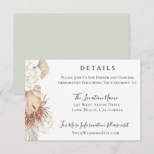 Trendy Bohemisch Foliage Wedding Details Card Einladung