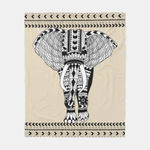 Trendy Bohemisch Tribal Gemustert Elephant Fleecedecke