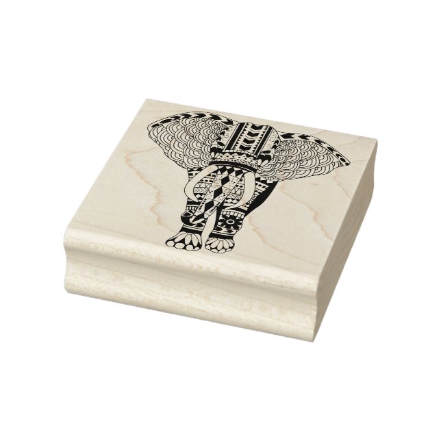 Trendy Bohemisch Tribal Gemustert Elephant Gummistempel (Stempel)