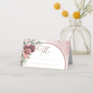 Trendy boho arch blush burgundy blumengold platzkarte