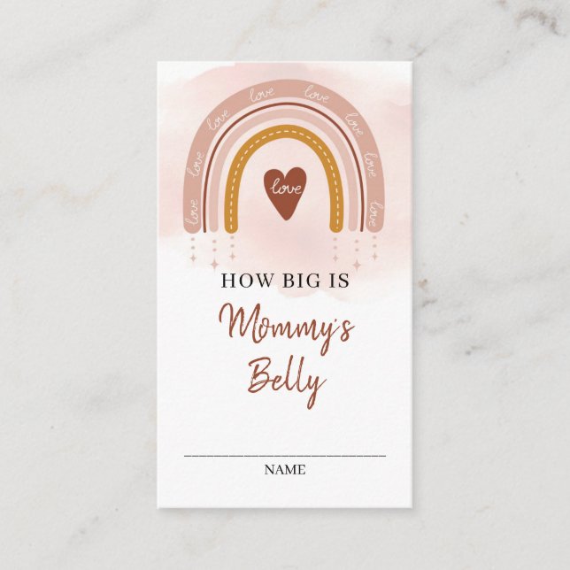 Trendy Boho Blush Pink Rainbow Mommy Belly Card Begleitkarte (Vorderseite)