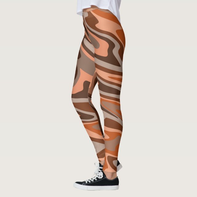 Trendy boho braun, Abstrakt Leggings (Links)