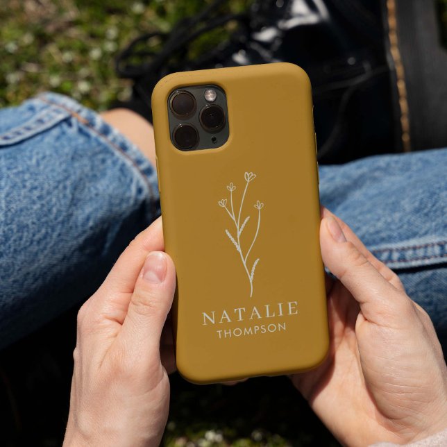 Trendy Boho Chic Minimalistisch Custom Mustard Yel Case-Mate iPhone Hülle (Von Creator hochgeladen)