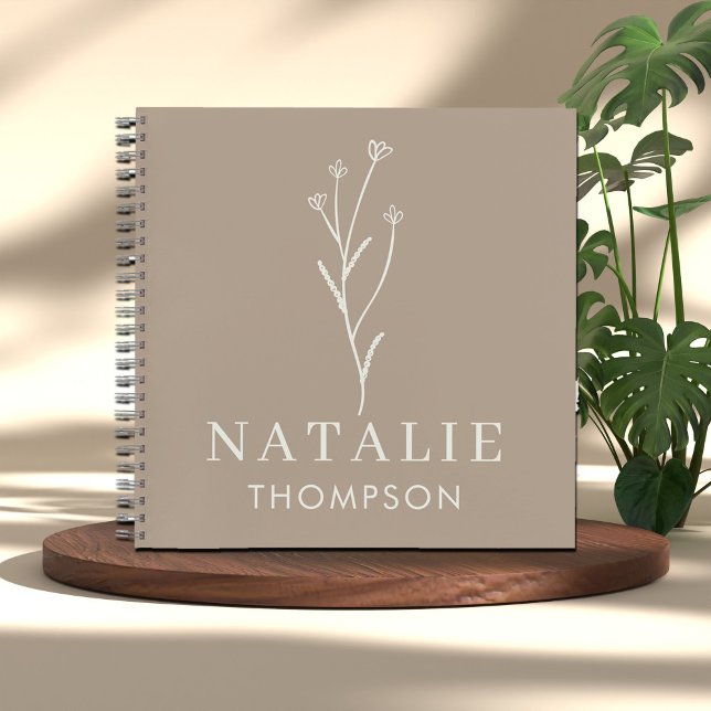 Trendy Boho Chic Minimalistisch Custom Mustard Yel Notizbuch (Von Creator hochgeladen)