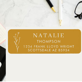 Trendy Boho Chic Mustard Yellow Rücksendeadresse