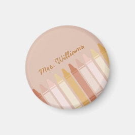Trendy Boho Colors Crayon Teachname Magnet