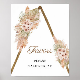 Trendy Boho Dried Palm Pampas Grass Favoriten Zeic Poster