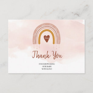 Trendy Boho Dusty Pink Rust Rainbow Vielen Dank Begleitkarte