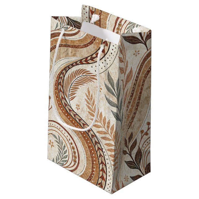 Trendy Boho Pattern Geschenktasche Kleine Geschenktüte (Rückseite Schrägansicht)
