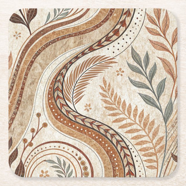 Trendy Boho Pattern Paper Untersetzer (Vorderseite)