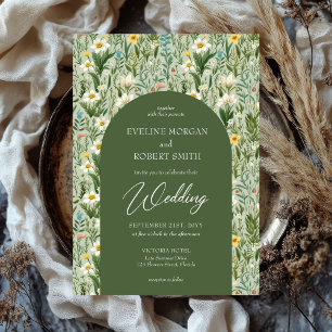 Trendy Boho Spring Wild Blumen Boarch Einladung