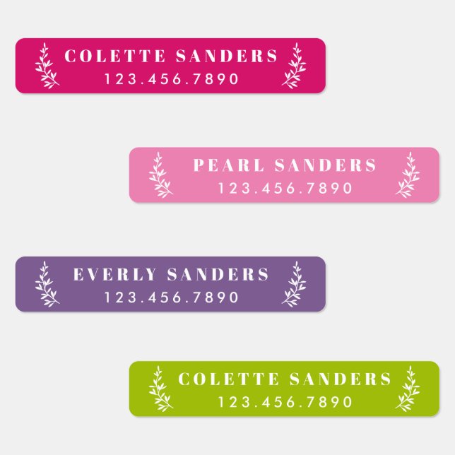 Trendy Boho Waterproof Name Labels Etiketten (Gruppe)