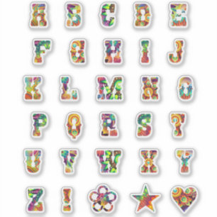 Trendy Bold Letters   Monogram Alphabet Stickers Aufkleber