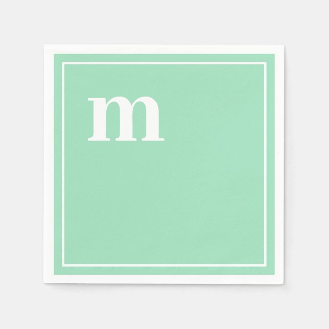 Trendy Bold Lower Case Monogram Seafoam Green Serviette (Vorderseite)