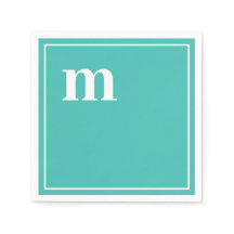 Trendy Bold Lower Case Monogram Türkis Blue