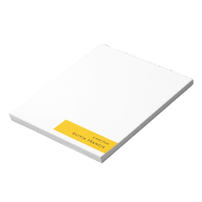 Trendy Bold Mustard Yellow Minimal einfach Notizblock (Rotiert)