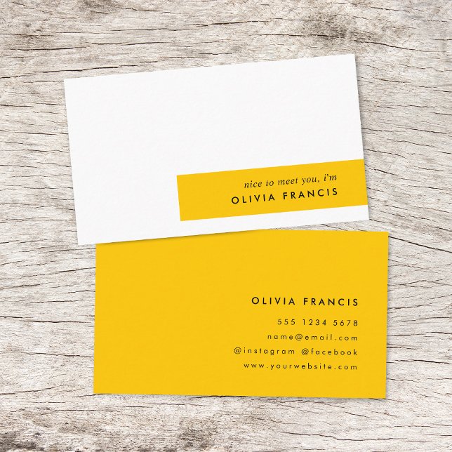 Trendy Bold Mustard Yellow Minimal einfach Visitenkarte (Von Creator hochgeladen)