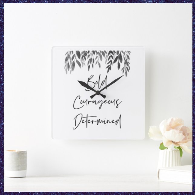 Trendy Bold mutig entschlossen Quadratische Wanduhr (Von Creator hochgeladen)