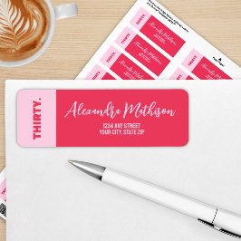 Trendy Bold Pink und Red Girly 30. Geburtstag