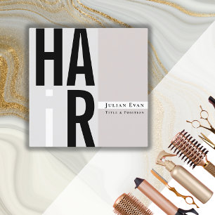 Trendy Bold Typografie Beige Hair Dresser Quadratische Visitenkarte