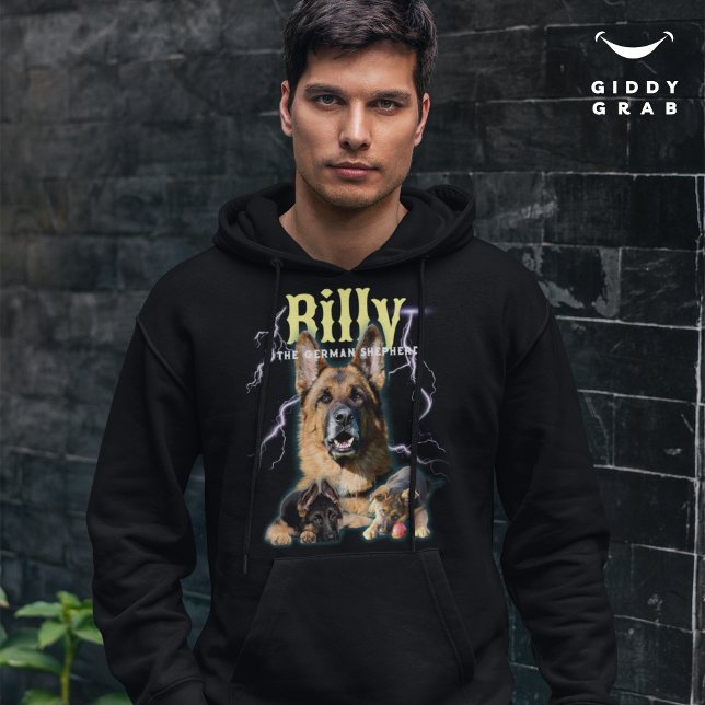 Trendy Bootleg Personalisiert Dog Foto 90er Hoodie (Von Creator hochgeladen)