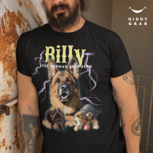 Trendy Bootleg Personalisiert Dog Foto 90er T-Shirt