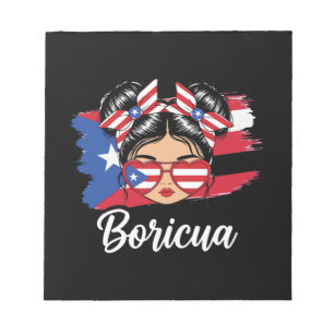 Trendy Boricua Girl Puerto Rico Flag Notizblock
