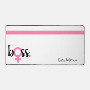 Trendy Boss Lady Modern Typografy Pink Desk Schreibtischunterlage