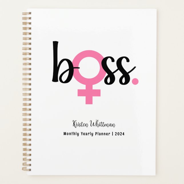 Trendy Boss Lady Moderne Typografie Planer (Vorderseite)