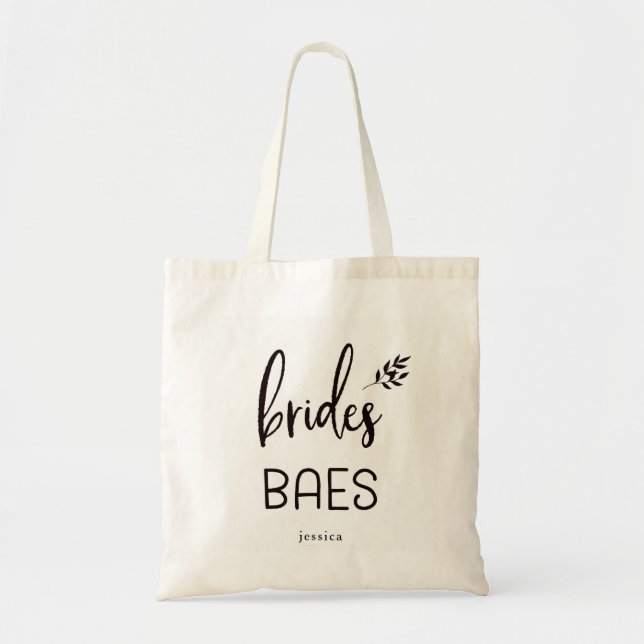 Trendy Botanical Script | Brides Baes Tragetasche (Vorne)