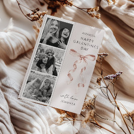 Trendy Bow 3 Foto Galentines Day Card Feiertagskarte