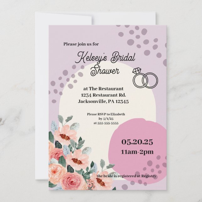 Trendy Brautparty Invite Einladung (Vorderseite)