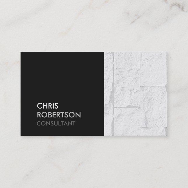 Trendy Brick Wall Gray Attraktive Business Card Visitenkarte (Vorderseite)