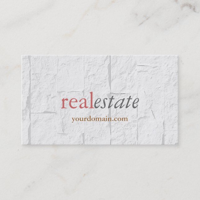 Trendy Brick Wall Real Anwesen Agent Business Card Visitenkarte (Vorderseite)