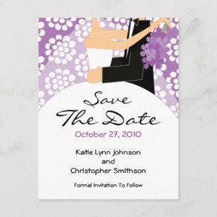 Trendy Bride & Groom Save the Date Einladung