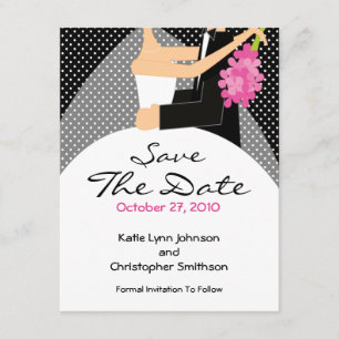 Trendy Bride & Groom Save the Date Einladung