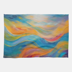 Trendy Bright Abstrakt Blue Gelb Pattern Geschirrtuch
