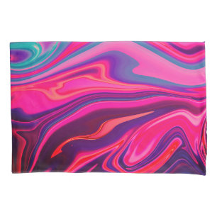 Trendy Bright Blue Pink Green Abstrakt Pattern Kissenbezug