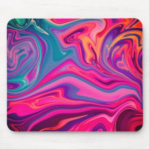 Trendy Bright Blue Pink Green Abstraktes Muster Mousepad