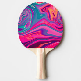 Trendy Bright Blue Pink Green Abstraktes Muster Tischtennis Schläger