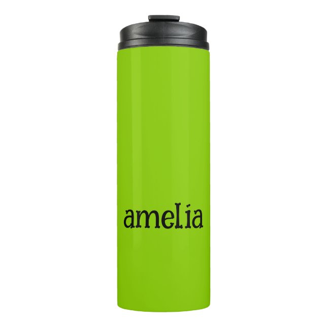 Trendy Bright Green Personalisiert Thermosbecher (Vorderseite)