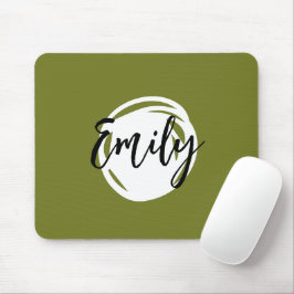 Trendy Bright Monogram farbenfrohe Grünschrift Mousepad