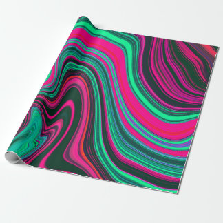 Trendy Bright Neon Pink Green Abstrakt Pattern Geschenkpapier